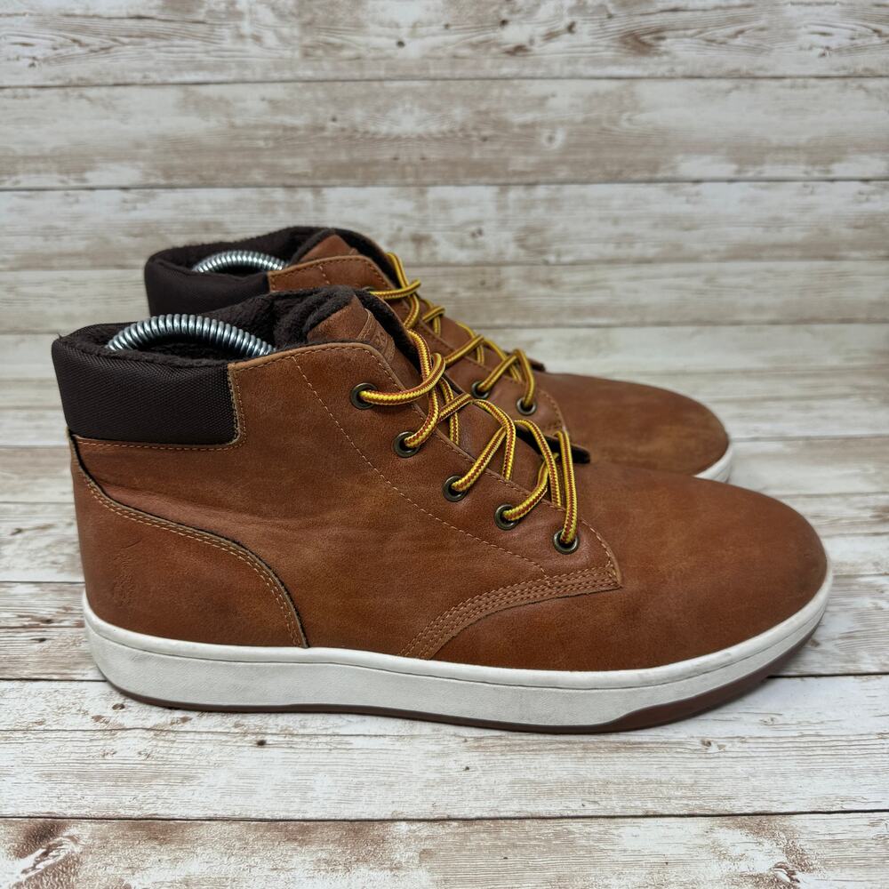 Polo Ralph Lauren Polo Court Brown Lace Up Sneaker Boots Boys Size 6.5